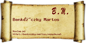 Benkóczky Martos névjegykártya
